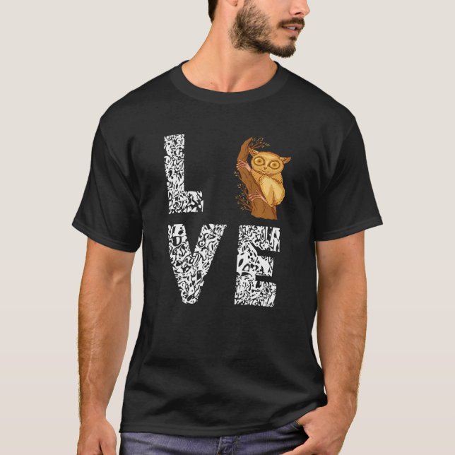 Tarsier Love Leopard Philippine Animal Tarsier Mon T-Shirt (Front)