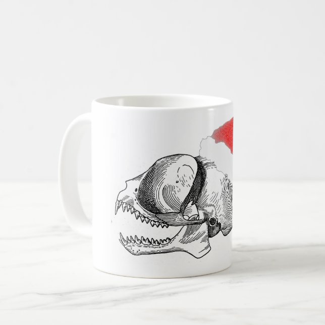 Tarsius Skull with Santa Hat Coffee Mug (Front Left)