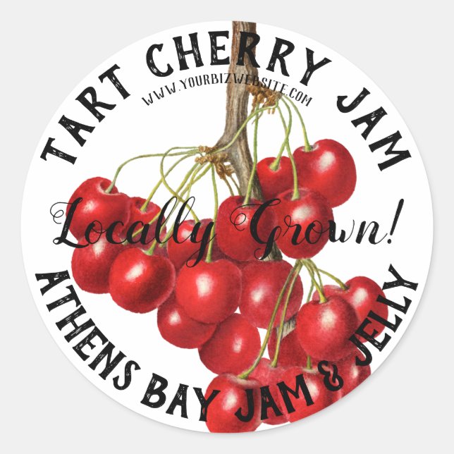 Tart Cherry Jam Product Business Label (Front)