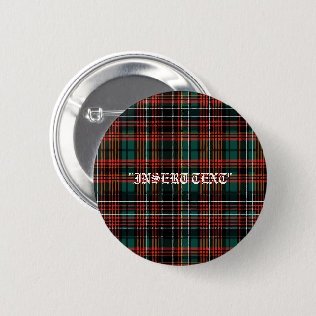 Tartan 6 Cm Round Badge (Front & Back)
