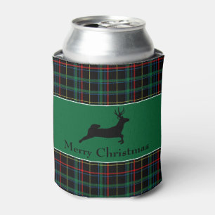 Tartan and Reindeer Christmas Can Cooler