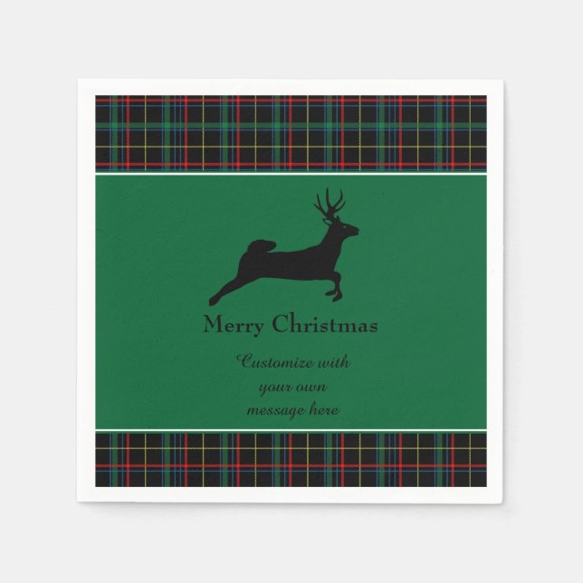 Tartan and Reindeer Napkin (Front)