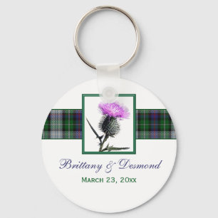 Tartan and Thistle Wedding Favour Keychain