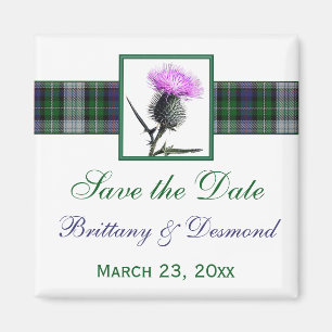 Tartan and Thistle Wedding Save the Date Magnet