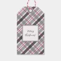 Tartan Balmoral Black Grey Burgundy Monogrammed