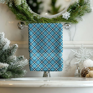 Tartan Bath Towel Blue Yellow Gift for Gentlemen