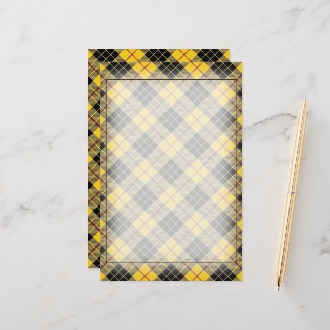 Tartan Beauty Clan MacLeod of Lewis Scottish Plaid Stationery (Front/Back In Situ)