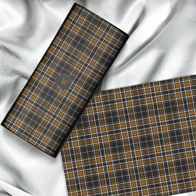 Tartan - Black-Deep Honey Brown-Off White Tissue Paper (Tartan - Black-Deep Honey Brown-Off White Tissue Paper by Leapfroglisics Shop)