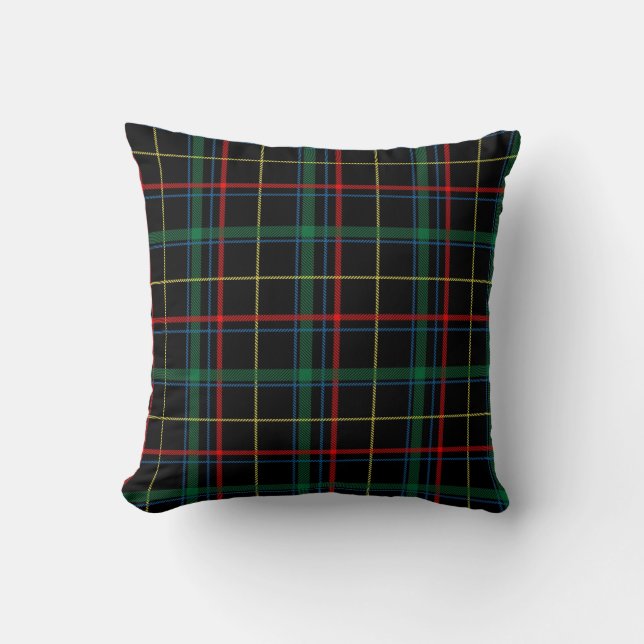 Tartan black red green cushion trendy pattern (Front)