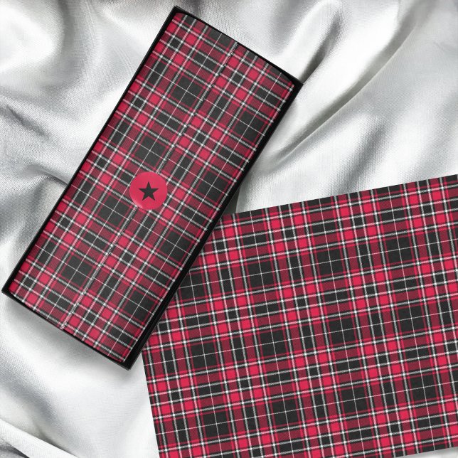 Tartan - Black Red White Tissue Paper (Tartan - Black Red White Tissue Paper by Leapfroglisics Shop)