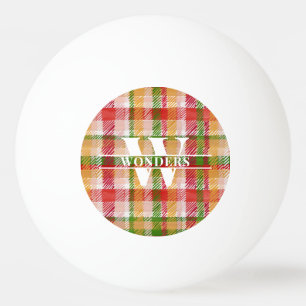 Tartan Blank Plaid Custom Monogrammed Ping Pong Ball