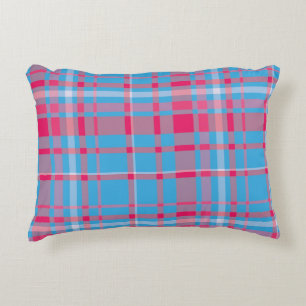 Tartan blue and red decorative cushion
