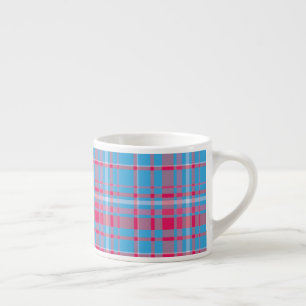 Tartan blue and red espresso cup