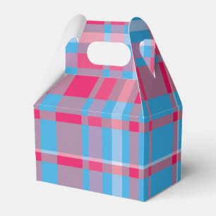 Tartan blue and red favour box