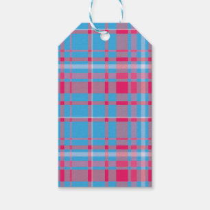 Tartan blue and red gift tags