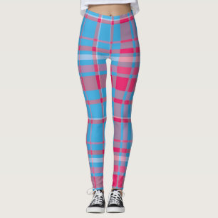 Tartan blue and red leggings