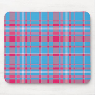 Tartan blue and red mouse mat