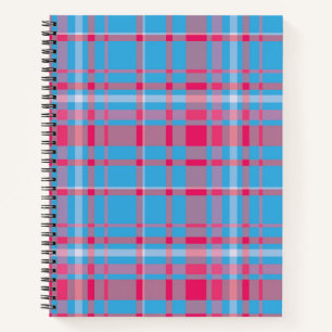 Tartan blue and red notebook