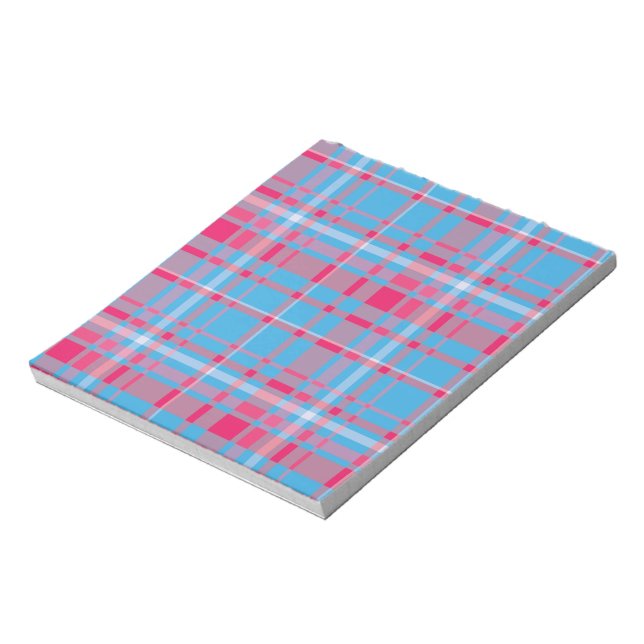 Tartan blue and red notepad (Rotated)