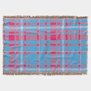 Tartan blue and red throw blanket