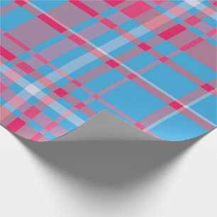 Tartan blue and red wrapping paper
