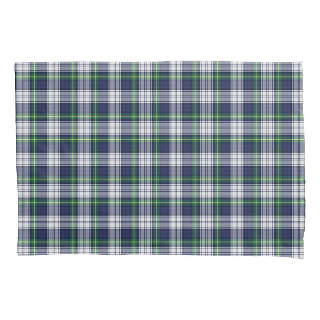 Tartan Blue Green White Pillowcase (Front)