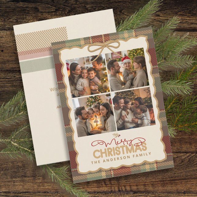 Tartan Border Christmas 4 Photo Template ID1141A (Creator Uploaded)