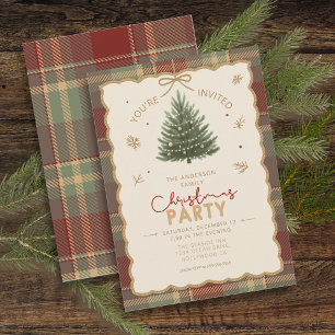 Tartan Border Christmas Party ID1141A Holiday Card