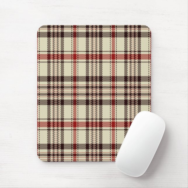 Tartan Brown Mouse Mat (With Mouse)