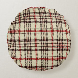 Tartan Brown        Round Cushion