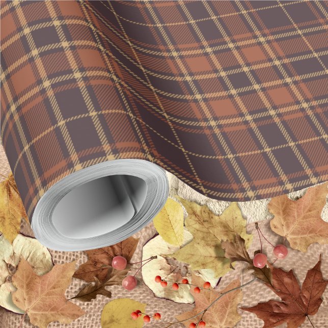 Tartan - Brown - Taupe-Burnt Sienna-Rustic Gold Wrapping Paper (Tartan - Brown - Taupe-Burnt Sienna-Rustic Gold Wrapping Paper Rolls by Leapfroglisics Shop)
