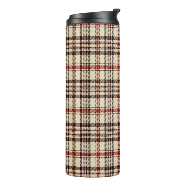Tartan Brown   Thermal Tumbler (Rotated Left)