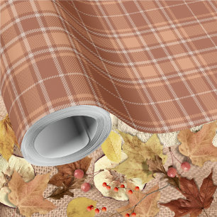 Tartan - Burnt Sienna-Terracotta-Milky Brown Wrapping Paper