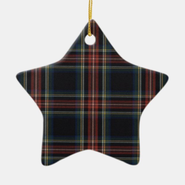 Tartan Ceramic Star Ornament (Front)