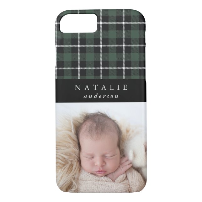 Tartan check personalised photo winter Case-Mate iPhone case (Back)