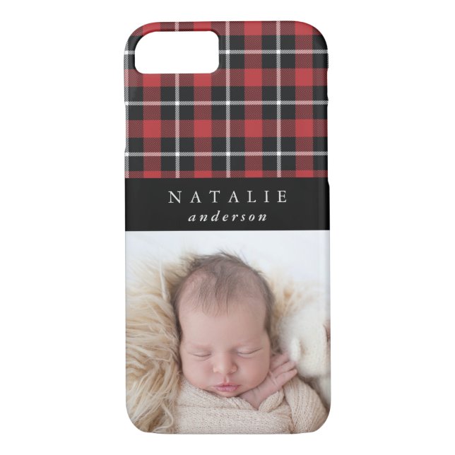 Tartan check personalised photo winter Case-Mate iPhone case (Back)