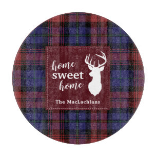 Tartan Christmas Clan MacLachlan Personalise Plaid Cutting Board