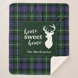 Tartan Christmas Plaid Clan MacKenzie Personalised Sherpa Blanket