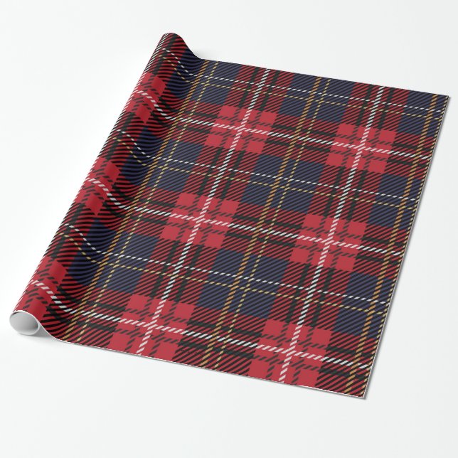 Tartan Christmas Plaid Wrapping Paper (Unrolled)