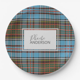 Tartan Clan Anderson Plaid Check Custom Paper Plate