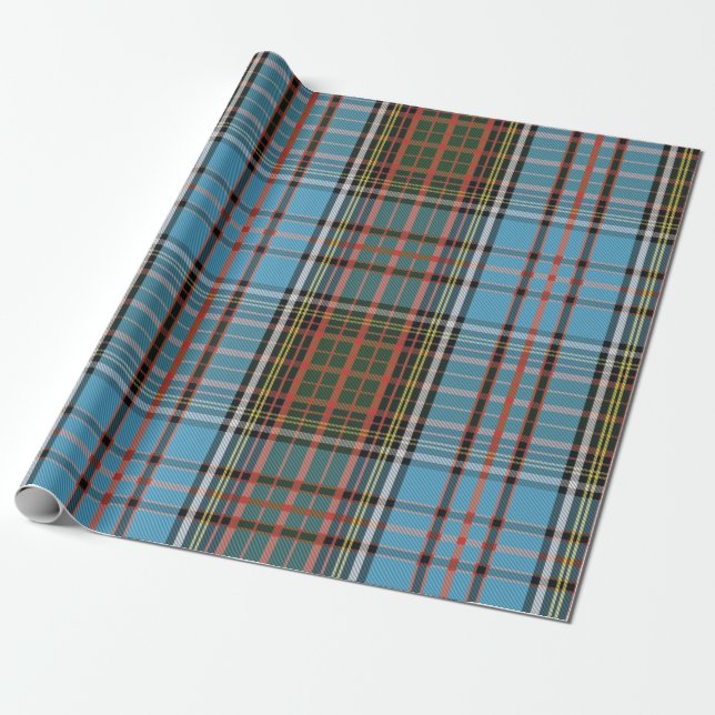 Tartan Clan Anderson Plaid Check Wrapping Paper (Unrolled)
