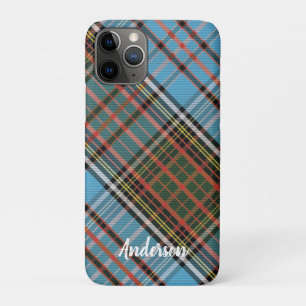 Tartan Clan Anderson Plaid Light Blue Check Custom iPhone 11 Pro Case