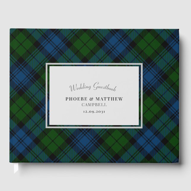 Tartan Clan Campbell Military Plaid Guest Book (Front)