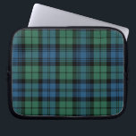 Tartan Clan Campbell Plaid Green Blue Chequered Laptop Sleeve<br><div class="desc">Clan Campbell tartan black blue brown green chequered design laptop sleeve for anyone who loves classic and elegant cover that's great to give your laptop somewhere comfy to lay down and reduce scratches Celebrate all things Scottish tradition with this cool Clan Campbell tartan print laptop sleeve TIP: Great to pair...</div>