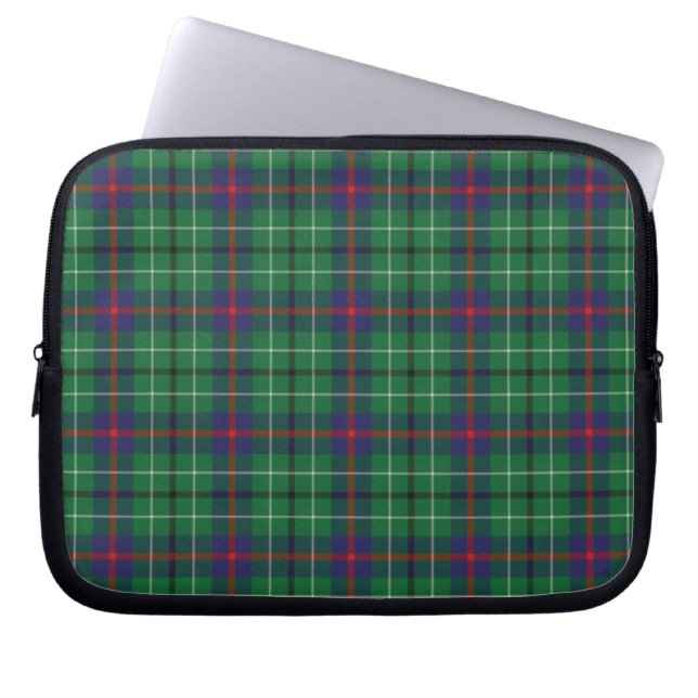 Tartan Clan Duncan Plaid Green Purple Check  Laptop Sleeve (Front)