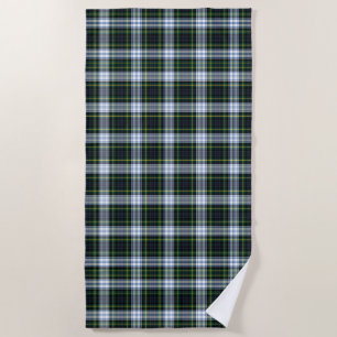 Tartan Clan Gordon Plaid Purple Green Chequered Beach Towel