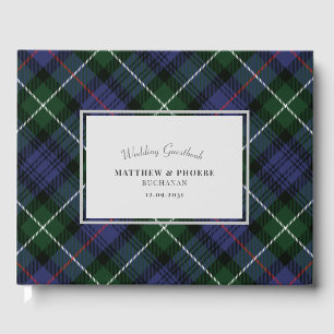 Tartan Clan MacKenzie Plaid Purple Green Check Guest Book
