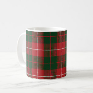 Tartan Clan MacKinnon Plaid Green Red Check Coffee Mug