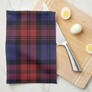 Tartan Clan MacLachlan Plaid Purple Black Check Tea Towel