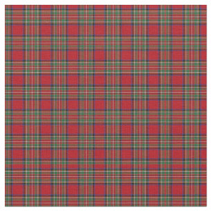 Tartan Clan Stewart Plaid Pattern Red Green Check Fabric